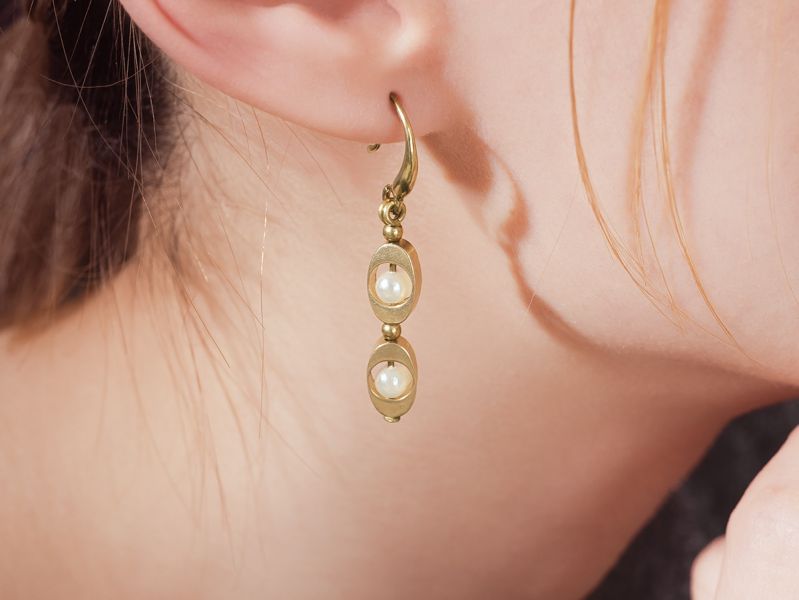 ONCE LITE | 暮光系 - OVAL * 珍珠 橢圓形 黃銅耳環 交換禮物 婚禮小物 情人節禮物 抗敏耳環 珍珠耳環 生日禮物 畢業禮物 迷你耳環 黃銅耳環