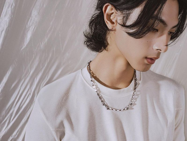 Unisex | 極晝系 - 冷光 * 不銹鋼 中性 圓球 方鏈 項鍊 不銹鋼 不銹鋼項鍊 交換禮物 幾何項鍊 男禮物 男友禮物 男生禮物 男生項鍊 項鍊