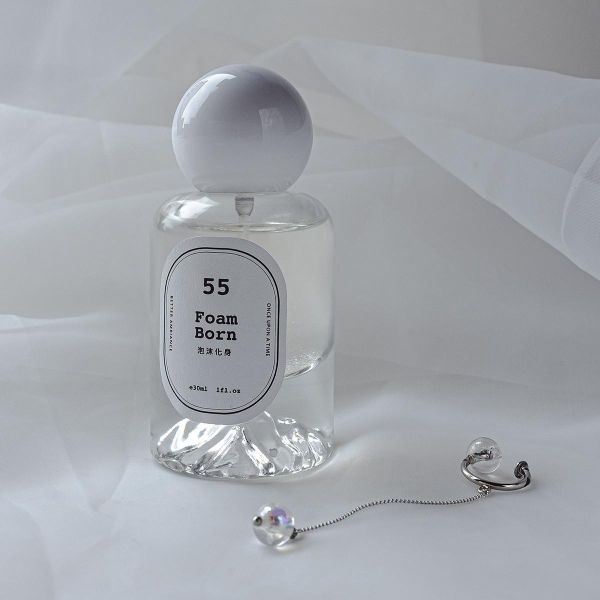 NO.55 Foam Born - 泡沫化身 * 銀色 耳骨夾 淡香水 香水飾品套組 耳夾 耳窩夾 香水 生日禮物 交換禮物 情人節禮物 女友禮物 女生禮物 香氛