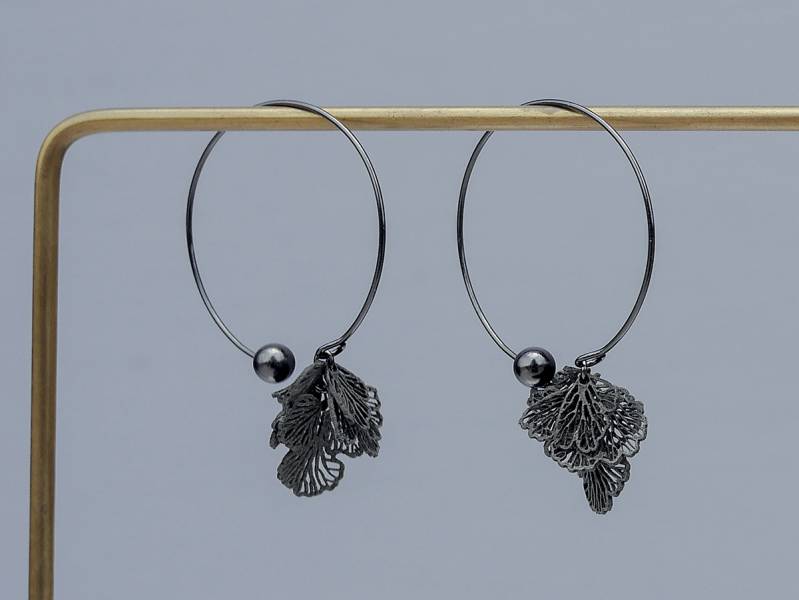 Alchemy Series – Triangle microscale * Dangle chain earrings 耳環 植物耳環 環型耳環