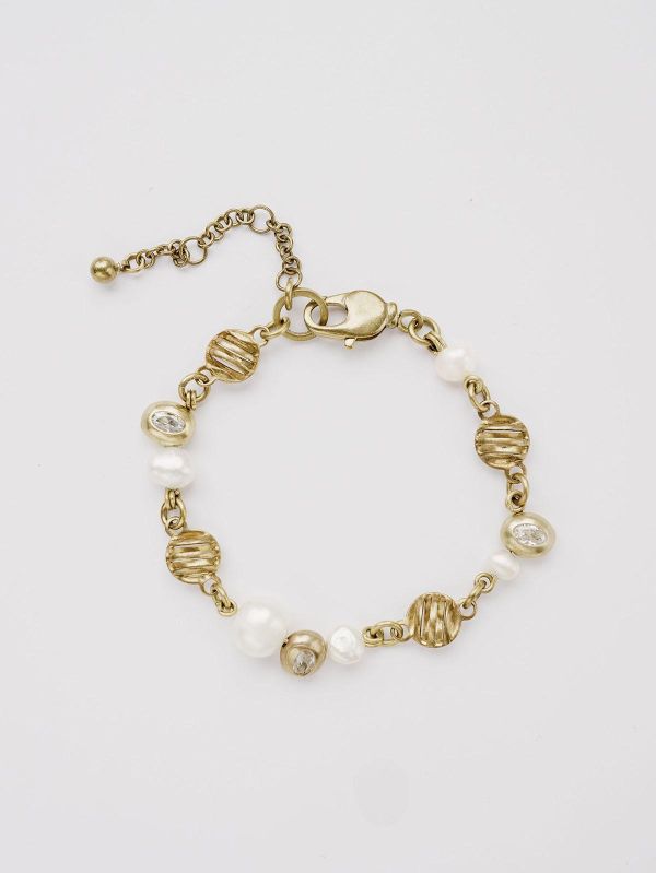 暮光系 - 沫金 * 黃銅 珍珠 海洋 泡沫 海流 漂浮 手鍊 交換禮物 婚禮小物 情人節禮物 手鍊 淡水珍珠 珍珠 珍珠手鍊 生日禮物