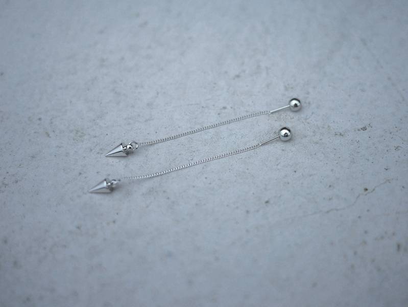 Alchemy Series – Triangle microscale * Dangle chain earrings 耳環 長耳環 幾何 極簡