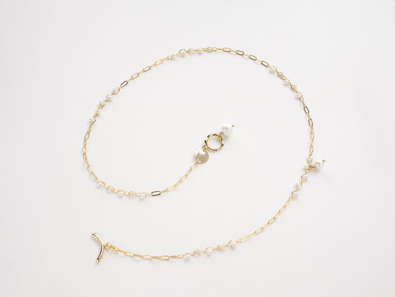 BOHO - 漫野 18K金色 * 珍珠 棉珍珠 長項鍊 金色 項鍊 交換禮物 婚禮小物 情人節禮物 棉珍珠 珍珠 珍珠項鍊 生日禮物 項鍊