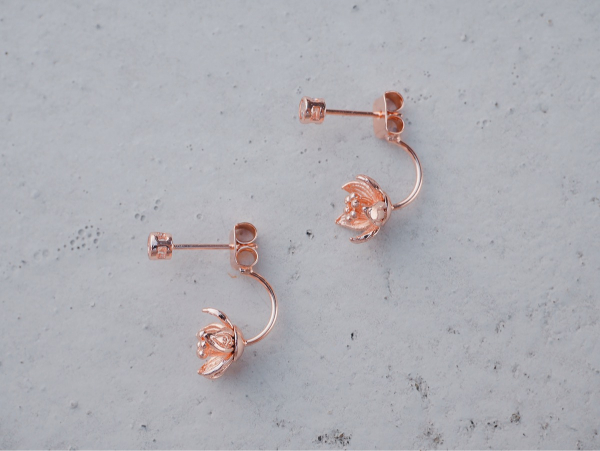 Whispering balloon flower-rose gold colour Whispering balloon flower earring