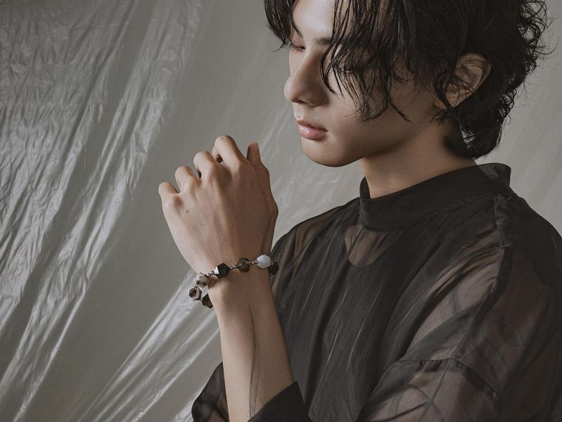 Unisex | 極晝系 - 黑煙 * 不銹鋼 水晶 礦石 瑪瑙 中性 手環 不銹鋼 交換禮物 男 禮物 男 手鍊 男友禮物 男生禮物 男生手鍊 手鍊
