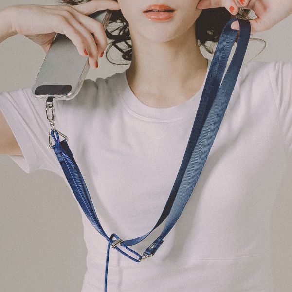 閃光系 | CRUSH - 湛海藍 * 藍色 尼龍 手機背帶 phone-strap 交換禮物 可拆式背帶 女友禮物 女生禮物 情人節禮物 手機掛繩 手機繩