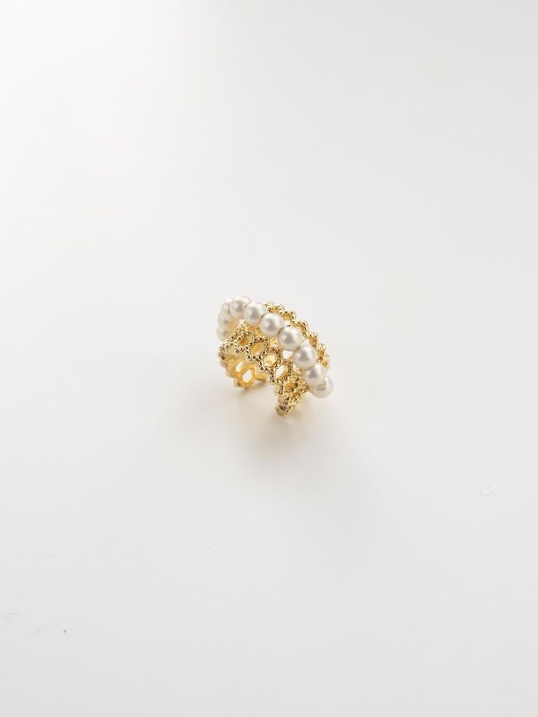 BOHO - 沐暮 18K金色 * 珍珠 日系 波西米雅 金色 耳環 耳骨夾 交換禮物 婚禮小物 情人節禮物 珍珠 珍珠耳骨夾 珍珠耳環 生日禮物 耳夾 耳骨夾