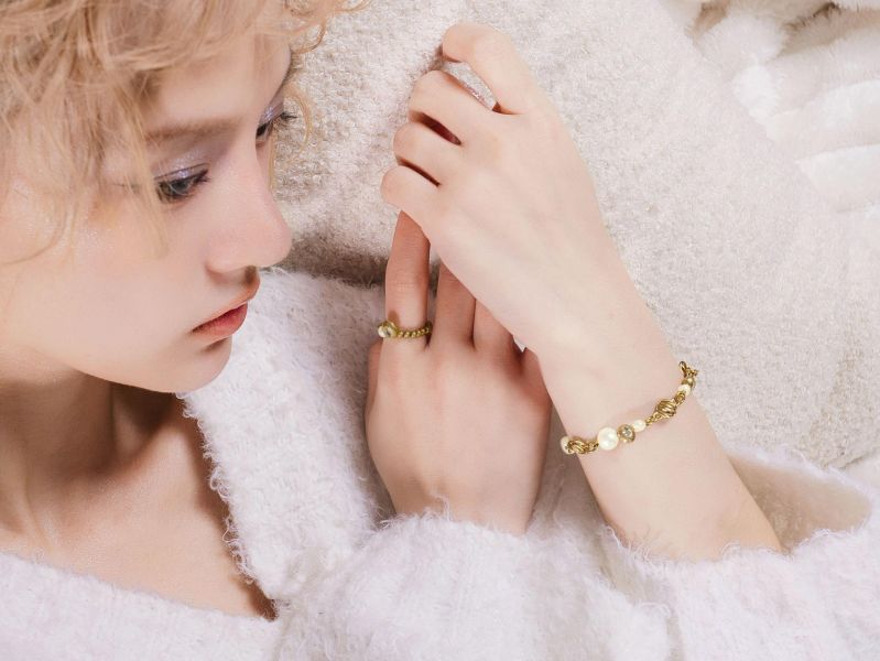 暮光系 - 沫金 * 黃銅 珍珠 海洋 泡沫 海流 漂浮 戒指 交換禮物 婚禮小物 情人節禮物 戒指 淡水珍珠 珍珠 珍珠戒指 生日禮物