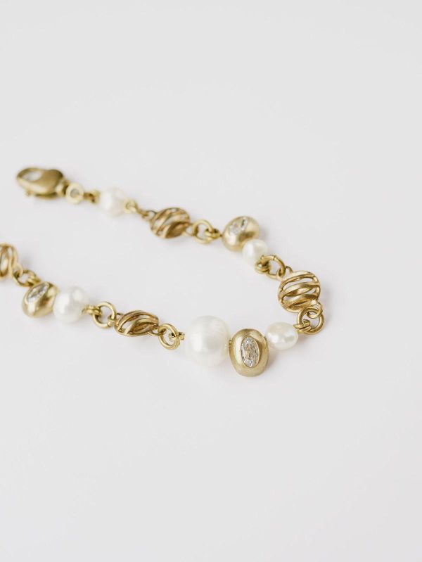 暮光系 - 沫金 * 黃銅 珍珠 海洋 泡沫 海流 漂浮 手鍊 交換禮物 婚禮小物 情人節禮物 手鍊 淡水珍珠 珍珠 珍珠手鍊 生日禮物