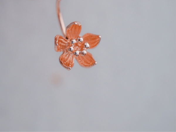 Whispering balloon flower-rose gold colour Whispering balloon flower earring