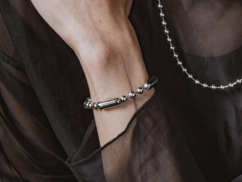 Unisex | 極晝系 - 靜日 * 不銹鋼 圓珠 中性 個性 幾何 手鍊 不銹鋼 交換禮物 手鍊 男手鍊  男 禮物 男友禮物 男生手鍊  男生禮物