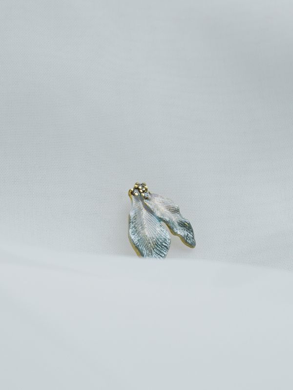 Xmas | AQUA LAKE * 湖水綠 黃銅 冷琺瑯 聖誕紅耳環 交換禮物 植物耳環 純銀耳針耳環 聖誕禮物 聖誕紅花耳環 葉子耳環 閨蜜禮物