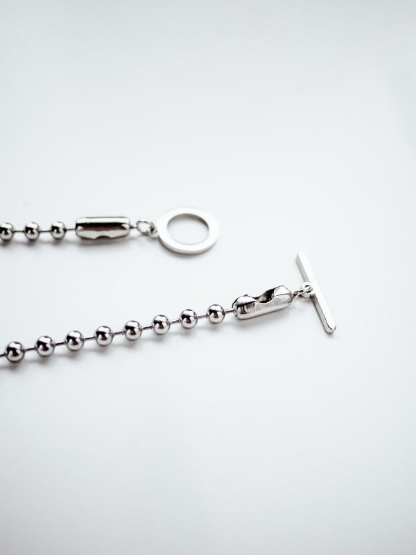 Unisex | 極晝系 - 靜日 * 不銹鋼 圓珠 中性 個性 幾何 項鍊 不銹鋼 交換禮物 男禮物 男項鍊 男友禮物 男生禮物 男生項鍊 項鍊