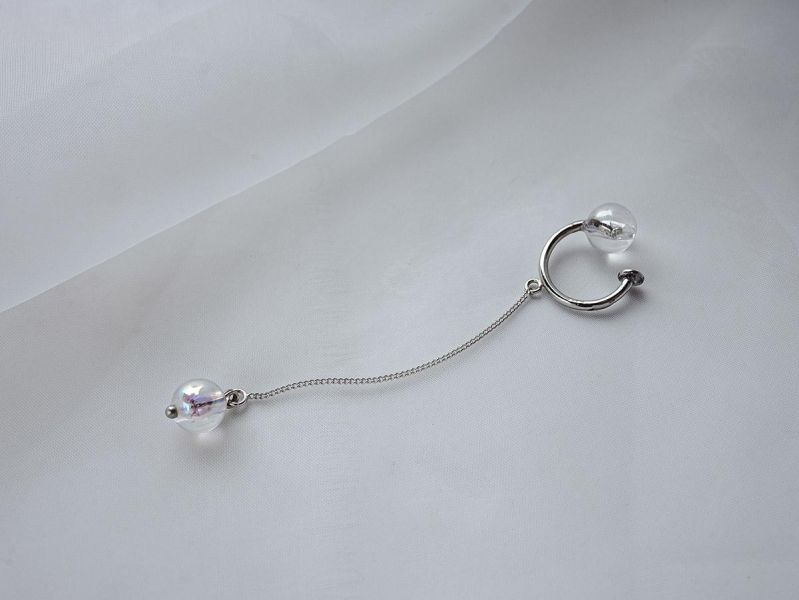 NO.55 Foam Born - 泡沫化身 * 銀色 耳骨夾 淡香水 香水飾品套組 耳夾 耳窩夾 香水 生日禮物 交換禮物 情人節禮物 女友禮物 女生禮物 香氛