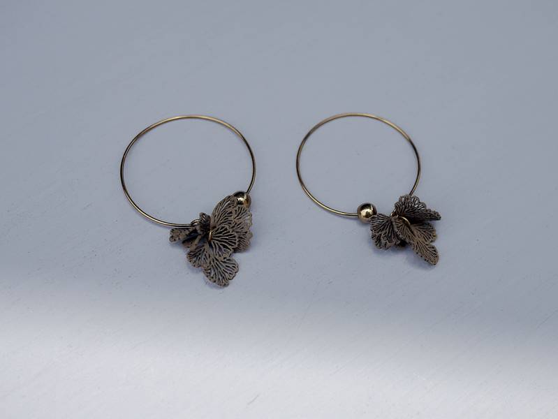 Alchemy Series – Triangle microscale * Dangle chain earrings 耳環 植物耳環 環型耳環
