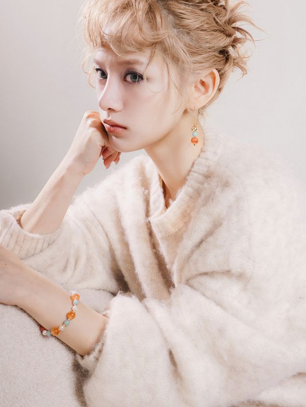 CIRRUS - 斑霞 *  鹽源瑪瑙 天河石 珍珠 水晶耳環 交換禮物 婚禮小物 情人節禮物 招財水晶 耳環 生日禮物 畢業禮物 礦石開運