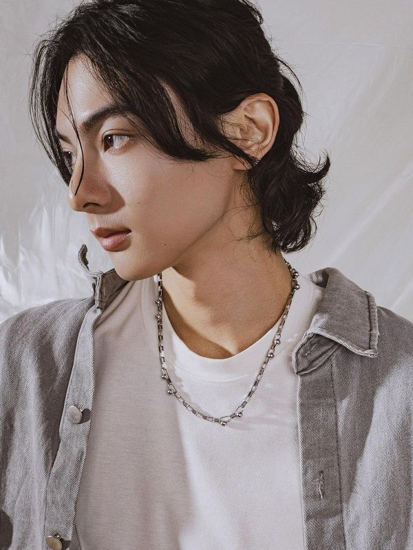 Unisex | 極晝系 - 冷光 * 不銹鋼 中性 圓球 方鏈 項鍊 不銹鋼 不銹鋼項鍊 交換禮物 幾何項鍊 男禮物 男友禮物 男生禮物 男生項鍊 項鍊