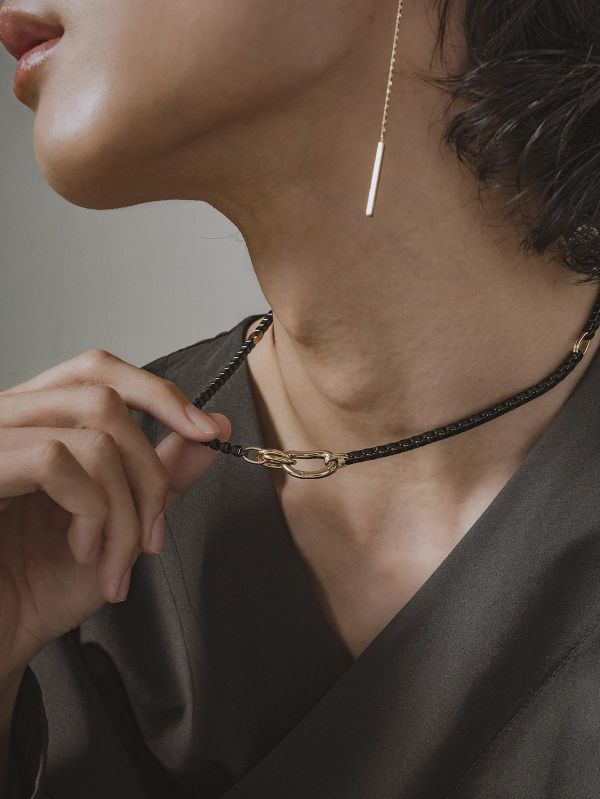 Unisex - 夜序 * 黑色 古金色 中性 粗獷 韓系 極簡 項鍊 交換禮物 男 禮物 男友禮物 男生禮物 男生項鍊 項鍊 項鍊 男 黃銅項鍊