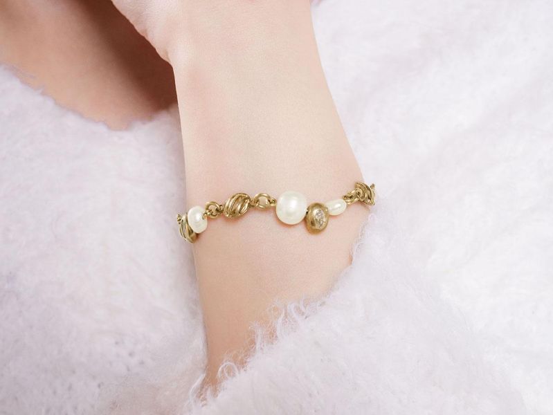 暮光系 - 沫金 * 黃銅 珍珠 海洋 泡沫 海流 漂浮 手鍊 交換禮物 婚禮小物 情人節禮物 手鍊 淡水珍珠 珍珠 珍珠手鍊 生日禮物