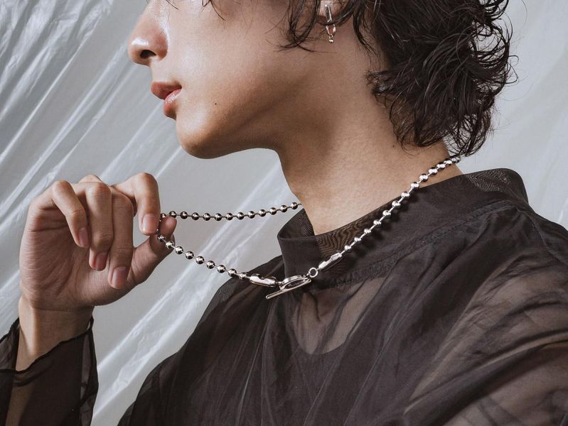 Unisex | 極晝系 - 靜日 * 不銹鋼 圓珠 中性 個性 幾何 項鍊 不銹鋼 交換禮物 男禮物 男項鍊 男友禮物 男生禮物 男生項鍊 項鍊