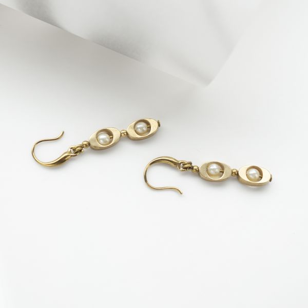 ONCE LITE | 暮光系 - OVAL * 珍珠 橢圓形 黃銅耳環 交換禮物 婚禮小物 情人節禮物 抗敏耳環 珍珠耳環 生日禮物 畢業禮物 迷你耳環 黃銅耳環