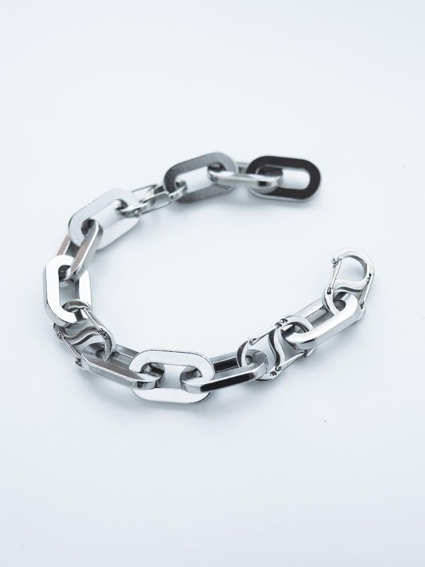 Unisex | 極晝系 - 長光 * 不銹鋼 粗鏈 中性 粗獷 手鍊 不銹鋼 交換禮物 手鍊 男手鏈 男 禮物 男友禮物 男生手鏈 男生禮物