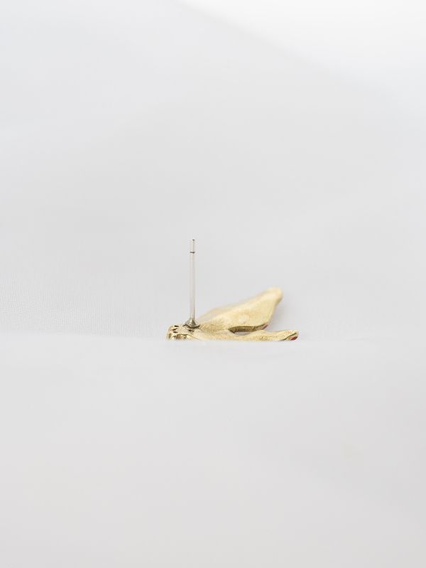 Xmas | Rouge * 胭脂紅 黃銅 冷琺瑯 聖誕紅耳環 