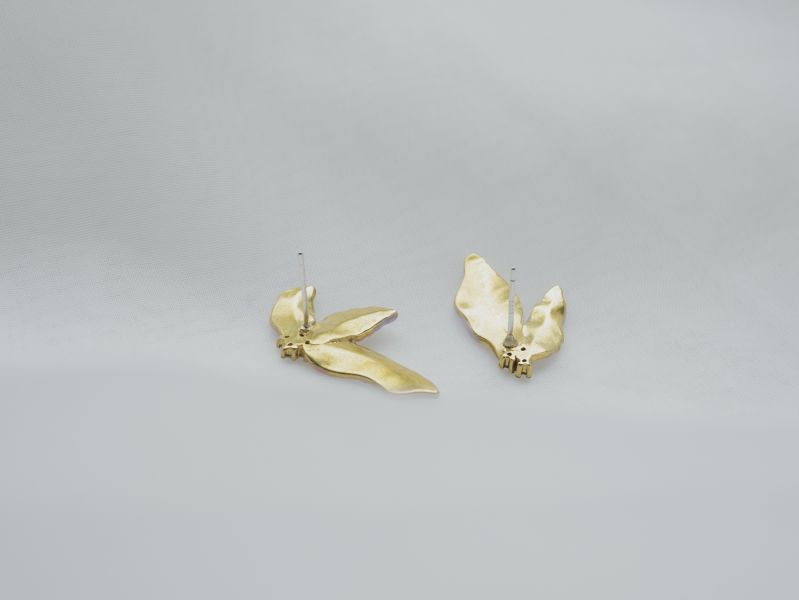 Xmas | PINK * 粉紅色 黃銅 冷琺瑯 聖誕紅耳環 交換禮物 植物耳環 純銀耳針 耳環聖誕禮物 聖誕紅 花耳環 葉子耳環 閨蜜禮物