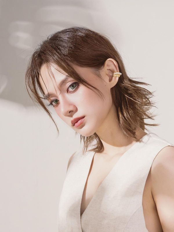 BOHO - 沐暮 18K金色 * 珍珠 日系 波西米雅 金色 耳環 耳骨夾 交換禮物 婚禮小物 情人節禮物 珍珠 珍珠耳骨夾 珍珠耳環 生日禮物 耳夾 耳骨夾