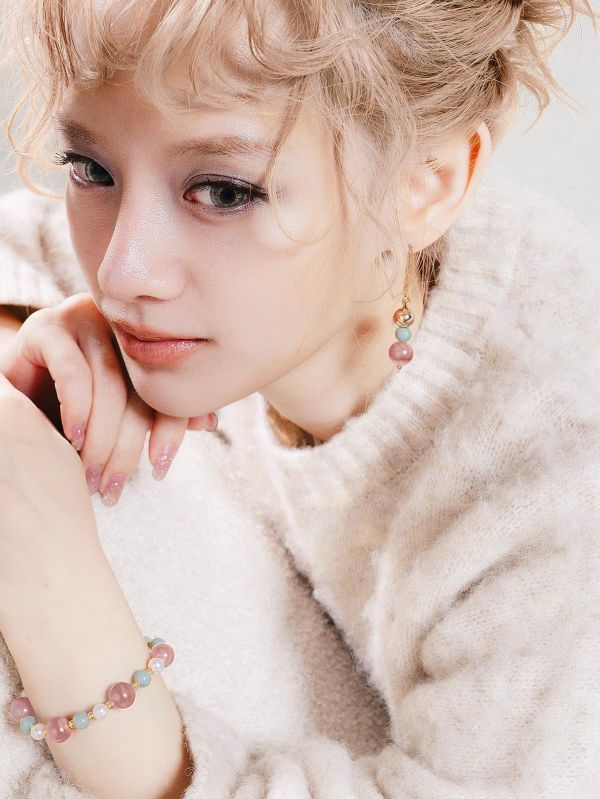 CIRRUS - 斑霞 *  鹽源瑪瑙 天河石 珍珠 水晶耳環 交換禮物 婚禮小物 情人節禮物 招財水晶 耳環 生日禮物 畢業禮物 礦石開運