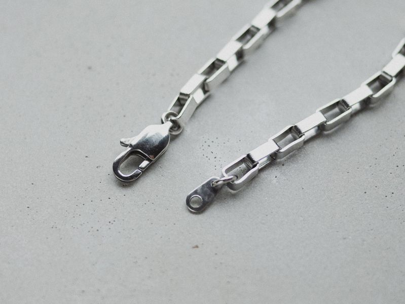 Unisex | 極晝系 - 時刻 * 不銹鋼 方盒鍊 手鍊 不銹鋼 交換禮物 珍珠 珍珠手鍊 男 禮物 男友禮物 男生手鍊 男生禮物