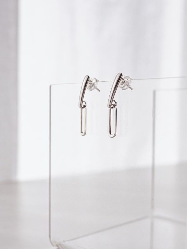 Unisex | 極晝系 - 換日線 * 不銹鋼 中性 耳環 不銹鋼 不銹鋼耳環 交換禮物 幾何項鍊 男禮物 男友禮物 男生耳環 男生禮物 耳環