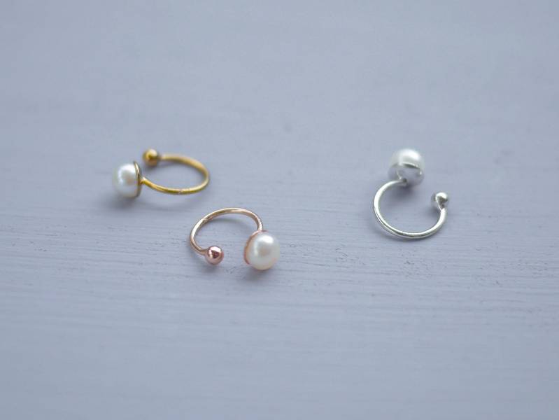 Hydromancy Series- Teardrop ear cuff* 3 colours 耳夾 耳骨夾 耳窩夾 耳環 珍珠 天然珍珠