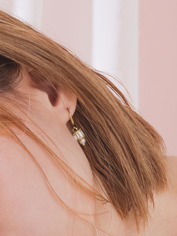 ONCE LITE | 暮光系  GLOW * 鋯石 珍珠 耳環 交換禮物 婚禮小物 情人節禮物 抗敏耳環 珍珠耳環 生日禮物 畢業禮物 迷你耳環 黃銅耳環