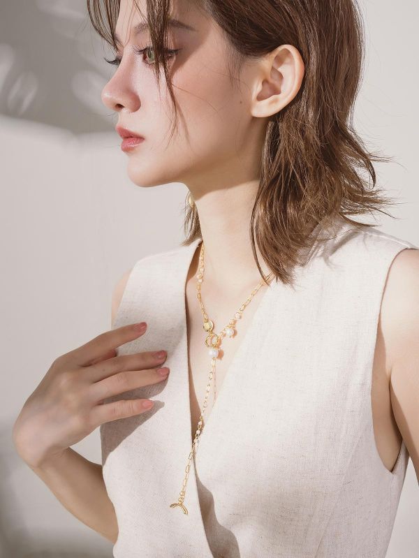 BOHO - 漫野 18K金色 * 珍珠 棉珍珠 長項鍊 金色 項鍊 交換禮物 婚禮小物 情人節禮物 棉珍珠 珍珠 珍珠項鍊 生日禮物 項鍊