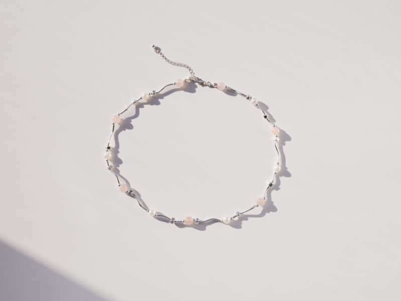 CIRRUS - 粉雪 * 粉水晶 珍珠 桃花人緣 溫柔守護 純銀 項鍊 