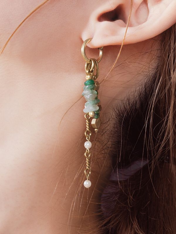 Lapis | Verdant Pine * 綠色 松果 耳環 耳骨夾 交換禮物 天然珍珠 水晶耳環 珍珠耳環 耳夾耳環 聖誕禮物 聖誕耳環 蜜蜂耳環 閨蜜禮物