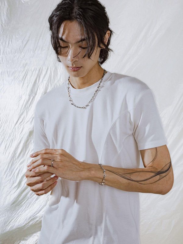 Unisex | 極晝系 - 冷光 * 不銹鋼 中性 圓球 方鏈 戒指 