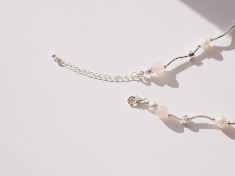 CIRRUS - 粉雪 * 粉水晶 珍珠 桃花人緣 溫柔守護 純銀 項鍊 