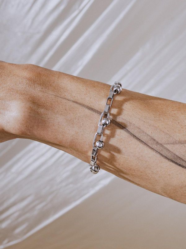 Unisex | 極晝系 - 冷光 * 不銹鋼 中性 圓球 方鏈 手鍊 不銹鋼 不鏽鋼手鍊 交換禮物 幾何項鍊 手鍊男 禮物男友 禮物男生 手鍊 男生禮物