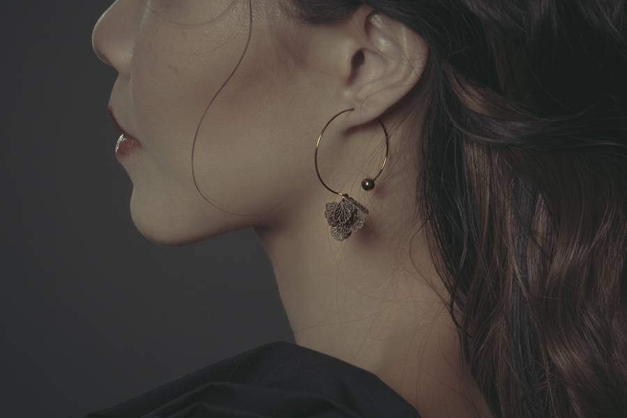 Alchemy Series – Triangle microscale * Dangle chain earrings 耳環 植物耳環 環型耳環