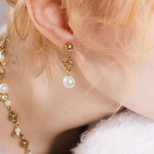 暮光系 - 海流沫金 *  黃銅 珍珠 海洋 泡沫 耳環 交換禮物 婚禮小物 情人節禮物 淡水珍珠 珍珠 珍珠耳環 生日禮物 耳環