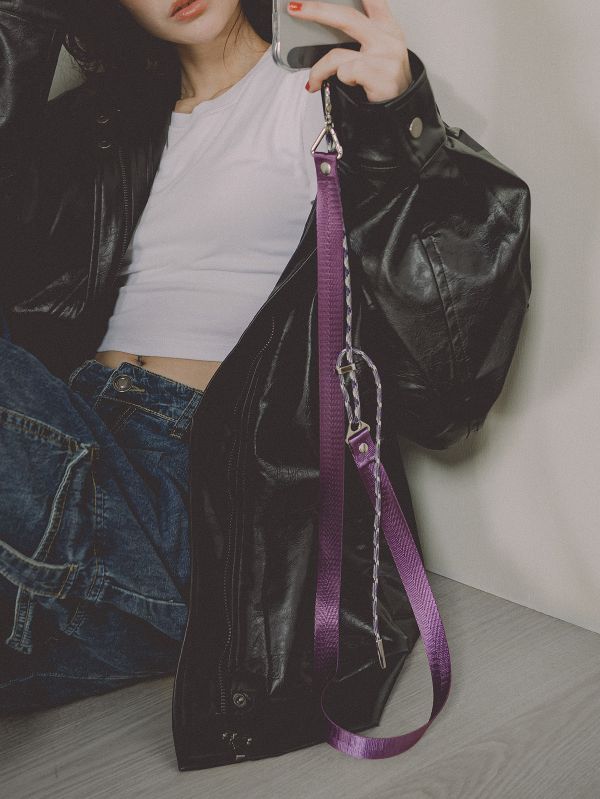 閃光系 | CRUSH - 紫羅蘭 * 紫色 金屬色 尼龍 傘繩 手機背帶 phone-strap 交換禮物 可拆式背帶 女友禮物 女生禮物 情人節禮物 手機掛繩 手機繩