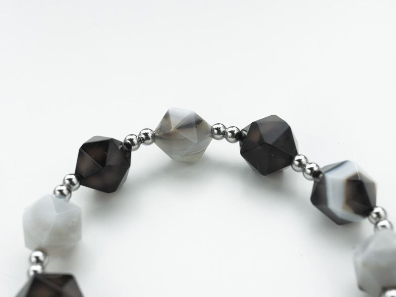 Unisex | 極晝系 - 黑煙 * 不銹鋼 水晶 礦石 瑪瑙 中性 手環 不銹鋼 交換禮物 男 禮物 男 手鍊 男友禮物 男生禮物 男生手鍊 手鍊