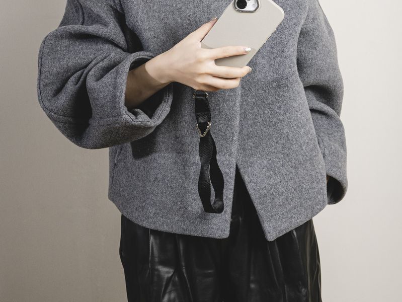 閃光系 | CRUSH - 黑潮 * 黑色 波浪 金屬色 尼龍 傘繩 手機手帶 phone-strap 交換禮物 可拆式背帶 女友禮物 女生禮物 情人節禮物 手提腕帶 手機掛繩