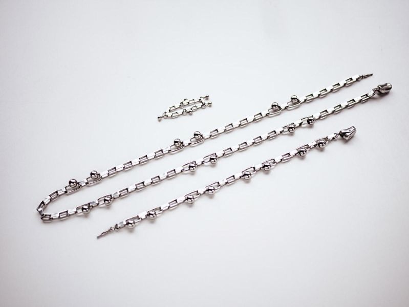 Unisex | 極晝系 - 冷光 * 不銹鋼 中性 圓球 方鏈 戒指 