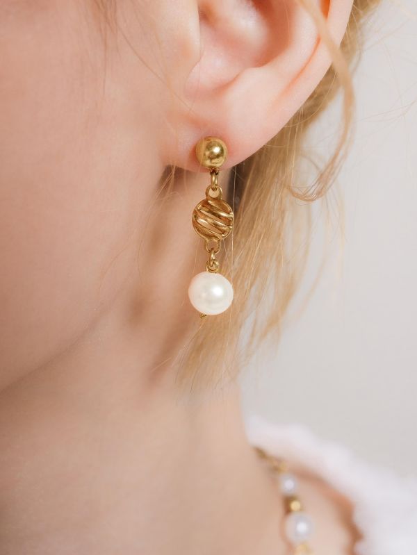 暮光系 - 海流沫金 *  黃銅 珍珠 海洋 泡沫 耳環 交換禮物 婚禮小物 情人節禮物 淡水珍珠 珍珠 珍珠耳環 生日禮物 耳環