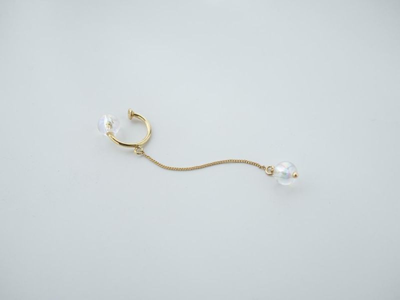 FLOAT - 虹光 * 金色 透明 壓克力 泡沫 氣泡 耳骨夾 交換禮物 女友禮物 女生禮物 情人節禮物 日系耳環 生日禮物 耳環 耳骨夾