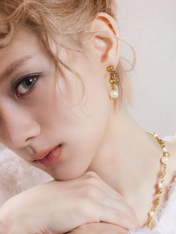 暮光系 - 海流沫金 *  黃銅 珍珠 海洋 泡沫 耳環 交換禮物 婚禮小物 情人節禮物 淡水珍珠 珍珠 珍珠耳環 生日禮物 耳環