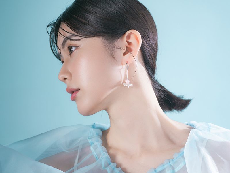 月白系 | 星汐 - 純銀 透明 水晶 粉水晶 月光石 輕珠寶 耳環 天然石 女友禮物 寶石 水晶 珍珠 純銀 純銀耳環 耳環 輕珠寶 送禮